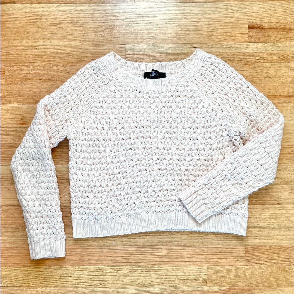 Pale pink chunky knit sweater